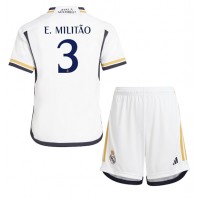 Real Madrid Eder Militao #3 Hjemmedraktsett Barn 2023-24 Kortermet (+ Korte bukser)